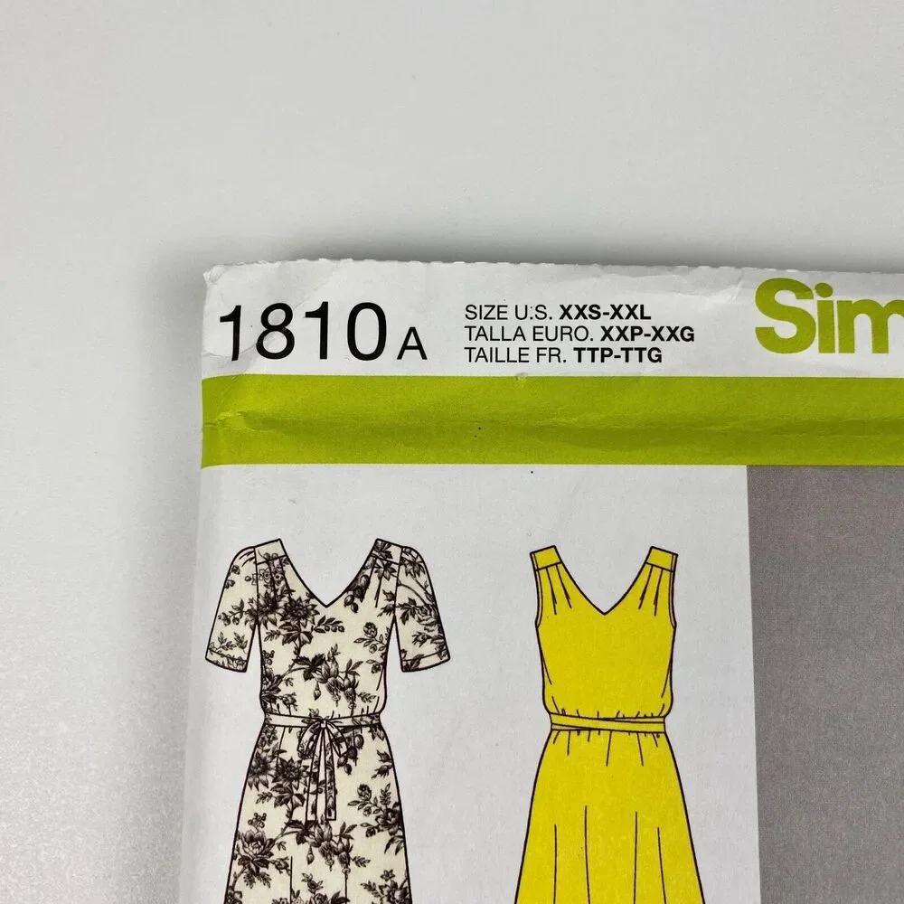 Simplicity 1810 Womens Pullover Dress Tunic Pants Pattern Size XXS-XXL UNCUT FF
